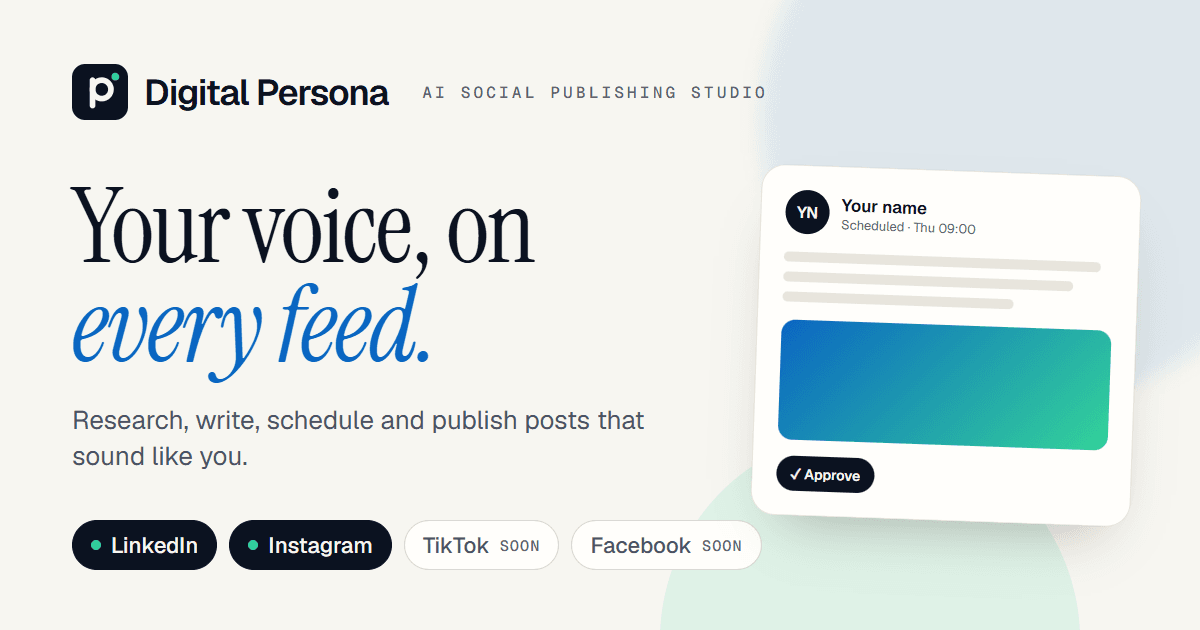 The Digital Persona social share card